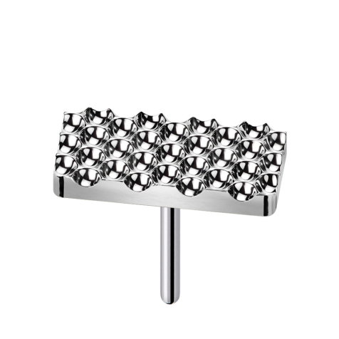 Threadless gepunkteter Diamantschliff Rechteck silber