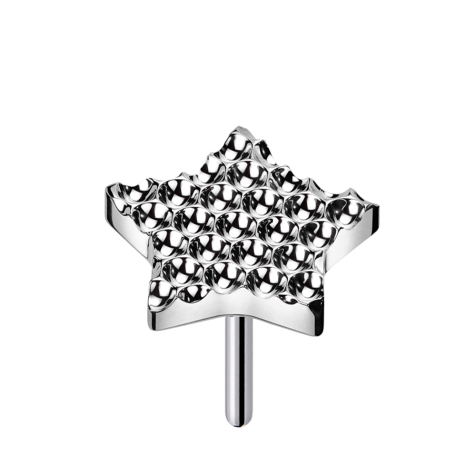 Threadless diamante con taglio a punta a forma di stella argentato