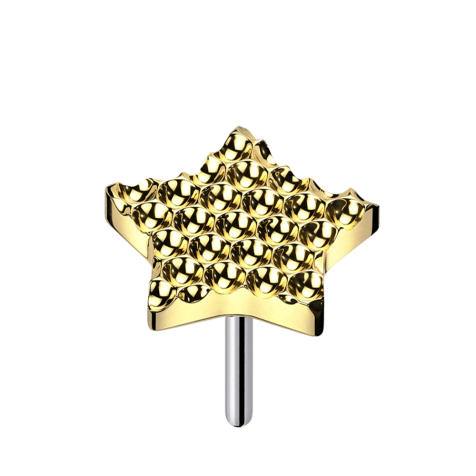 Threadless dotted diamond cut star gold-plated