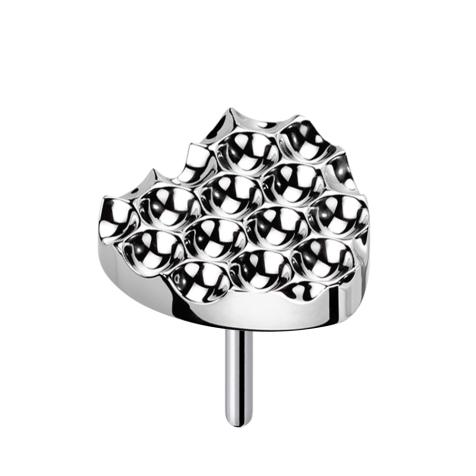 Cuore con taglio a diamante punteggiato senza filettatura argento