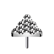 Threadless dotted diamond cut triangle silver