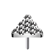 Threadless gepunkteter Diamantschliff Dreieck silber