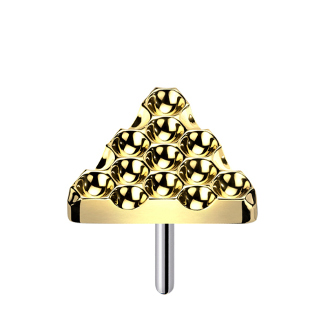 Threadless dotted diamond cut triangle gold-plated