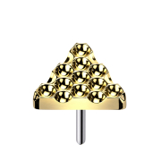 Threadless gepunkteter Diamantschliff Dreieck vergoldet