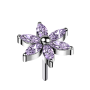 Threadless Blume silber Kristalle violett