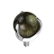 Dermal Anchor silber Kugel Obsidian Stein gefasst