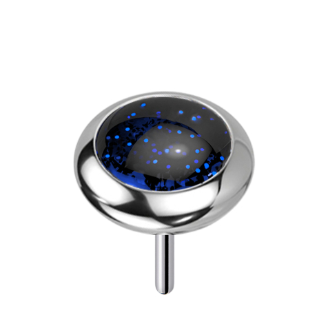 Disco argentato senza filettatura, arrotondato, pietra blu sabbia