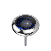 Disque argenté sans filetage, arrondi, pierre de...