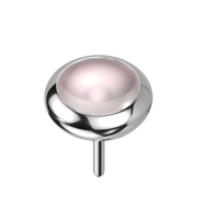 Disque argenté sans filetage, arrondi, pierre...