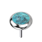 Threadless silver disc rounded turquoise stone