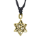 Collier noir pendentif doré 3D étoile