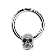 Micro Closure Ring silver skull silver