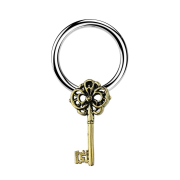 Micro Closure Ring silver key gold-plated