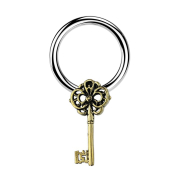 Closure ring silver key gold-plated