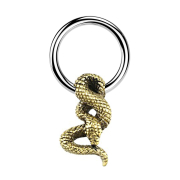 Closure ring silver snake gold-plated