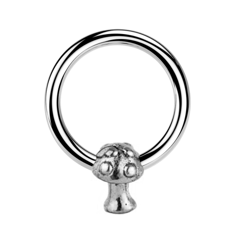 Closure anneau argent champignon argent