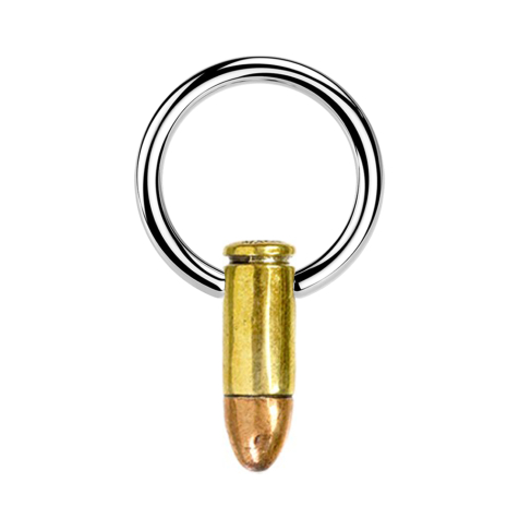 Anello Micro Closure argento cartuccia placcata oro