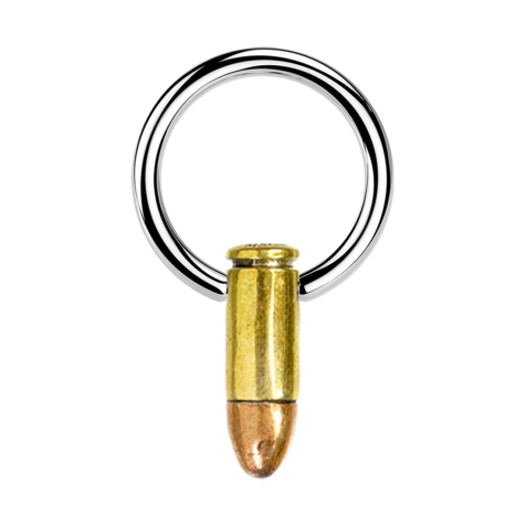 Anello di chiusura in argento placcato oro a cartuccia