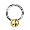 Micro Closure Ring silver Peace gold-plated