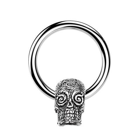 Anello Micro Closure argento Giorno dei morti teschio argento