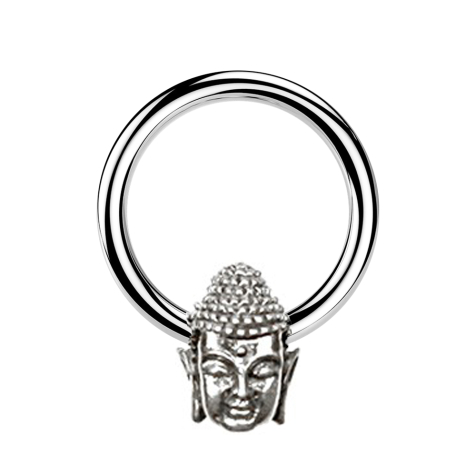 Micro Closure Ring silber Buddha silber