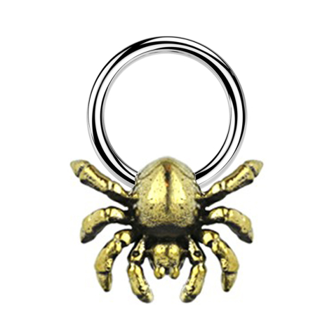 Micro Closure Ring silver crab gold-plated