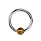 Micro Ball Closure Ring silber mit Kugel aus Tamarind Holz hell