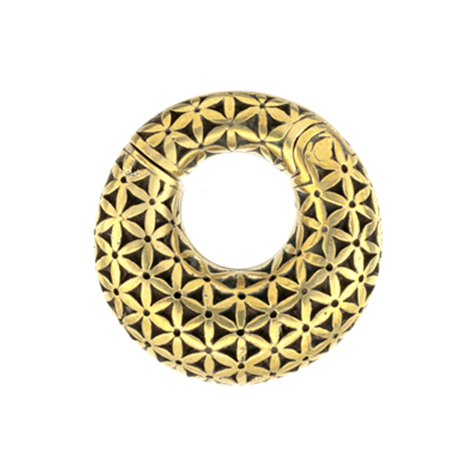 Poids à loreille anneau segment pliable fleurs dorées