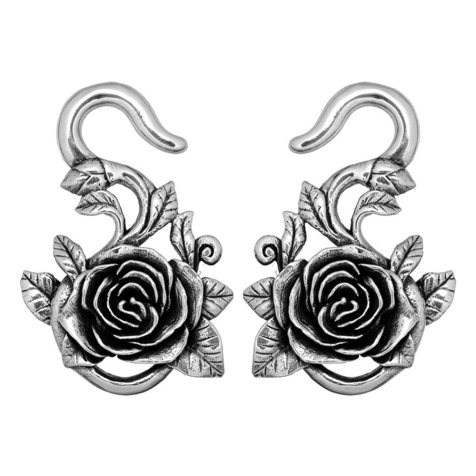 Ear weight hook silver rose (2pcs)