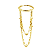 Anello a micro segmenti incernierato ciondolo placcato...