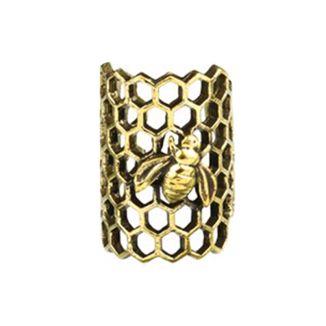 Ear Cuff gold-plated honeycomb
