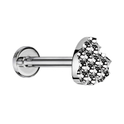 Micro Labret Internal Thread Silver Dotted Diamond Cut...