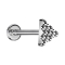 Micro Labret Innengewinde silber gepunkteter Diamantschliff Dreieck silber