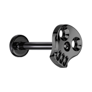 Micro Labret filettatura interna nera teschio cavo nero