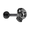 Micro Labret filetage intérieur noir tête de mort creuse noire