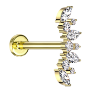 Micro Labret Innengewinde vergoldet Fächer vergoldet...