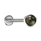 Micro Labret Internal Thread Silver Ball Obsidian Stone Set