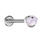 Micro labret filetage intérieur argenté boule opalite rose sertie