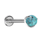 Micro labret filetage intérieur argenté boule turquoise sertie