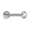 Micro Labret sans filetage argenté disque arrondi pierre opalite rose