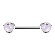 Barbell Innengewinde silber mit zwei Kugeln Opalite pink...