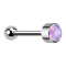 Micro Barbell Threadless argent avec boule et cylindre opale violette
