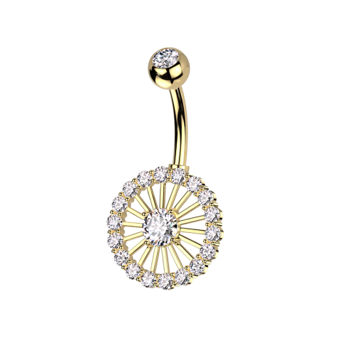 Banana gold-plated with ball gold-plated crystal silver and wheel crystals silver