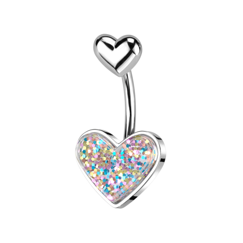 Banana silver with heart silver and heart silver glitter