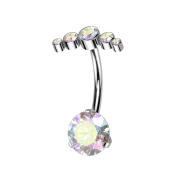 Threadless banana silver five multicolor crystals and...