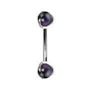 Micro banana silver internal thread with two balls set...