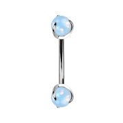 Micro Banane silber Innengewinde mit zwei Kugeln Opalite...