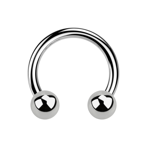 Circular Barbell Internal Thread Silver with Two Balls