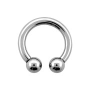 Circular Barbell filettatura interna argento con due sfere