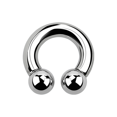 Circular Barbell Innengewinde silber mit zwei Kugeln